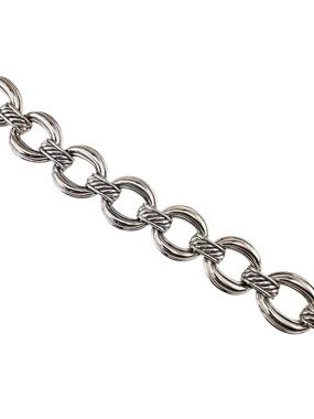 David Yurman Sterling Silver Oval Wide Cable Link Bracelet #24559